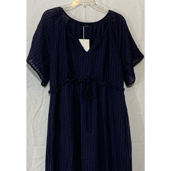 Bloom Chic Navy Maxi Dress Womens Size 10 Flutter Sleeve - Picture 4 of 6